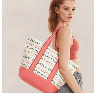 Victoria secret rainbow logo tote